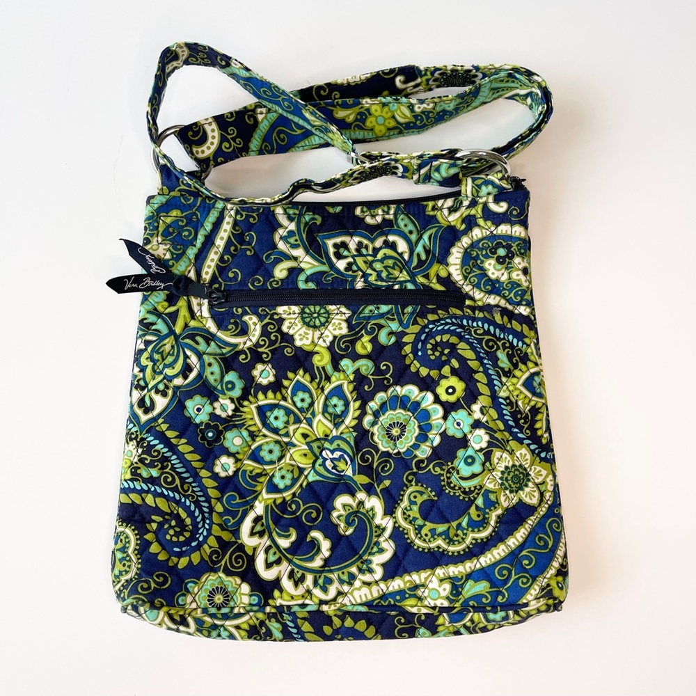 Vera Bradley Rhythm & Blues Large Hipster Crossbody Bag Purse 12x11x1.5 - Picture 2 of 6